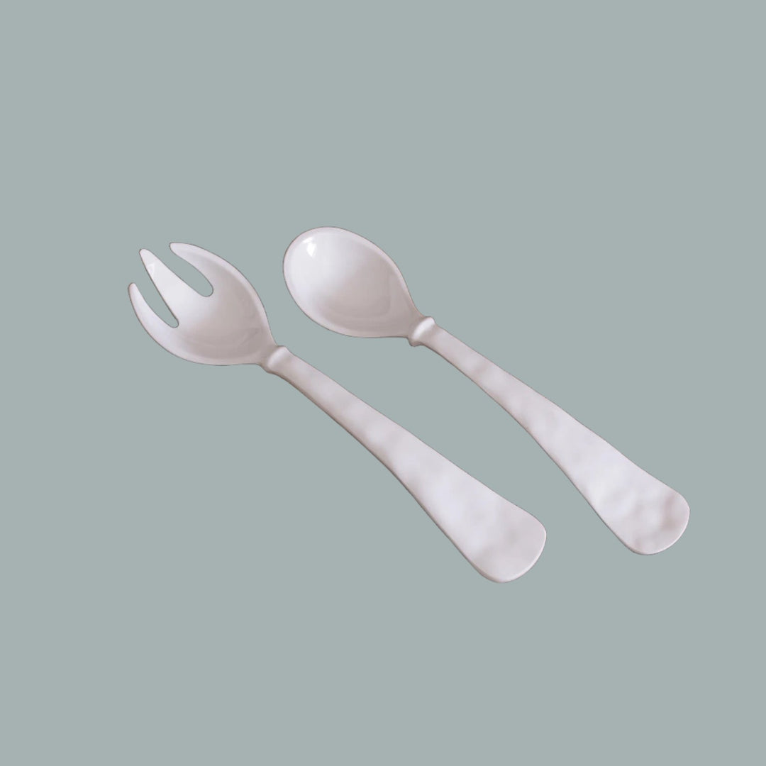 Beatriz Ball Vida Havana large salad servers set with intricate handles, ideal for serving salads at home.