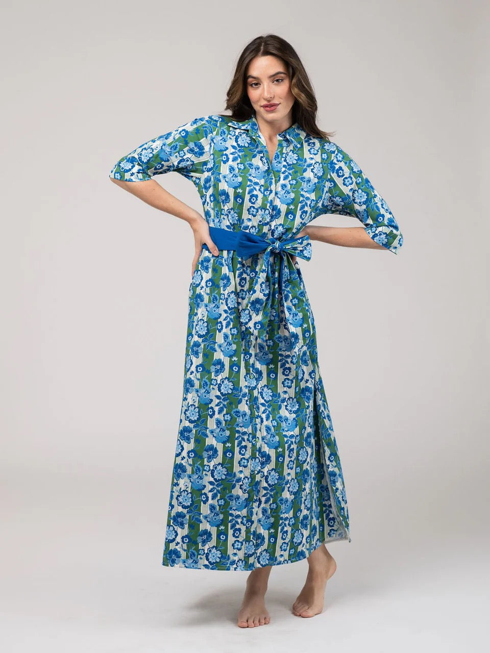 Beau & Ro Eloise Picnic Stripe Dress for women with colorful striped fabric and a relaxed, breezy style.