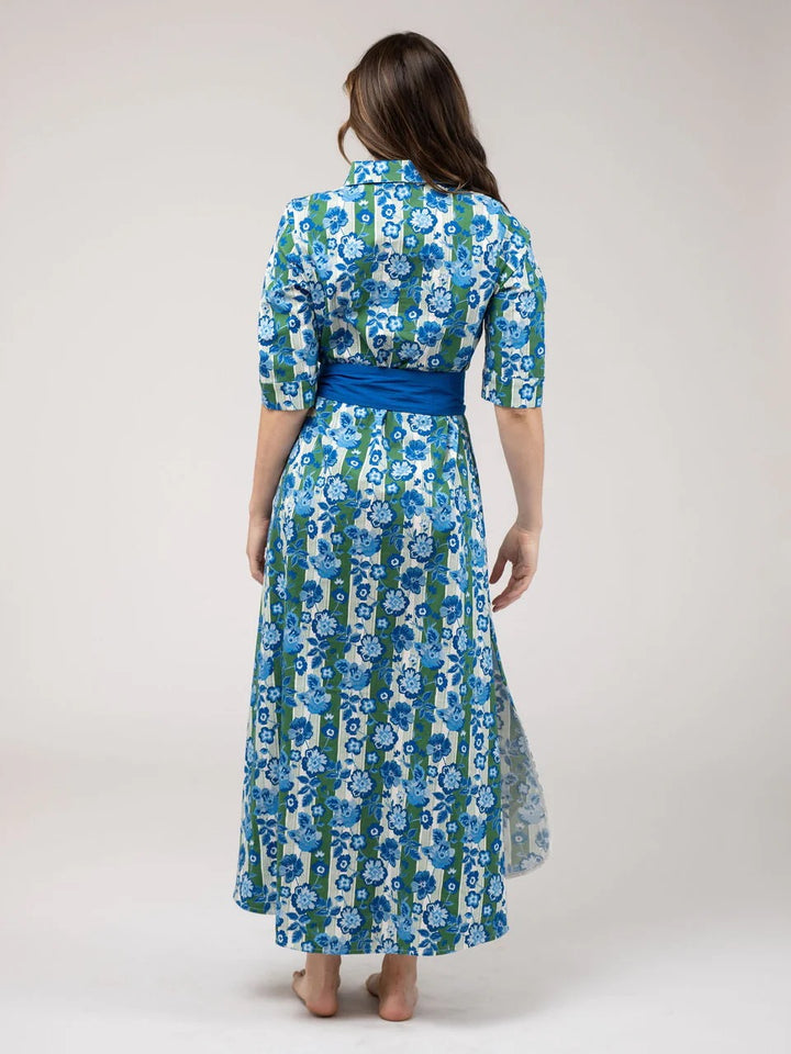 Beau & Ro Eloise Picnic Stripe Dress featuring colorful striped fabric, sleeveless design, and a relaxed fit for warm weather.