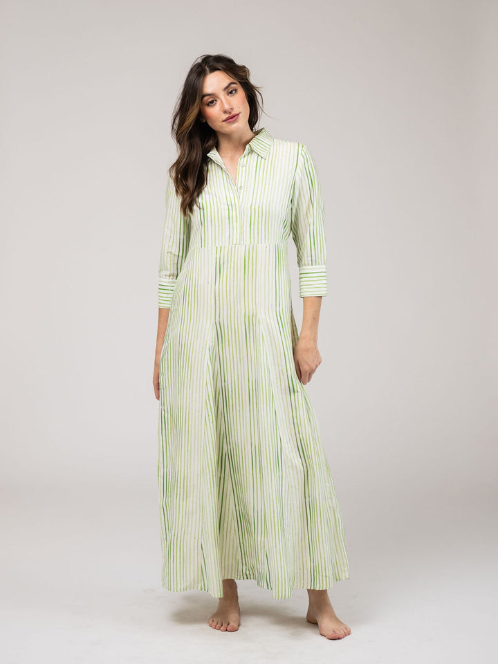 Beau & Ro Alexa English Stripe Dress featuring a stylish striped pattern and classic fit, perfect for casual or semi-formal occasions.