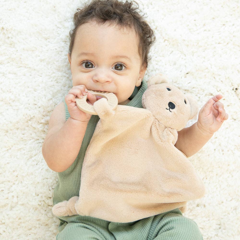 Bella Tunno Teether Buddy Bernie the Bear for babies, soft silicone teether with a cute bear design for soothing gums.