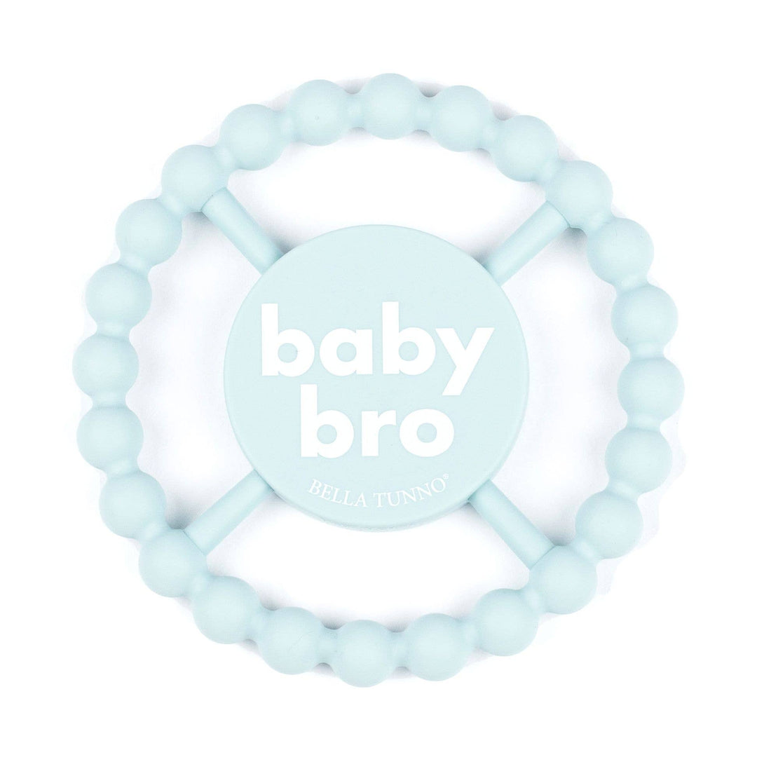 Baby Bella Tunno Happy Teether for infants, soft silicone teething toy with colorful design and easy-grip handle.