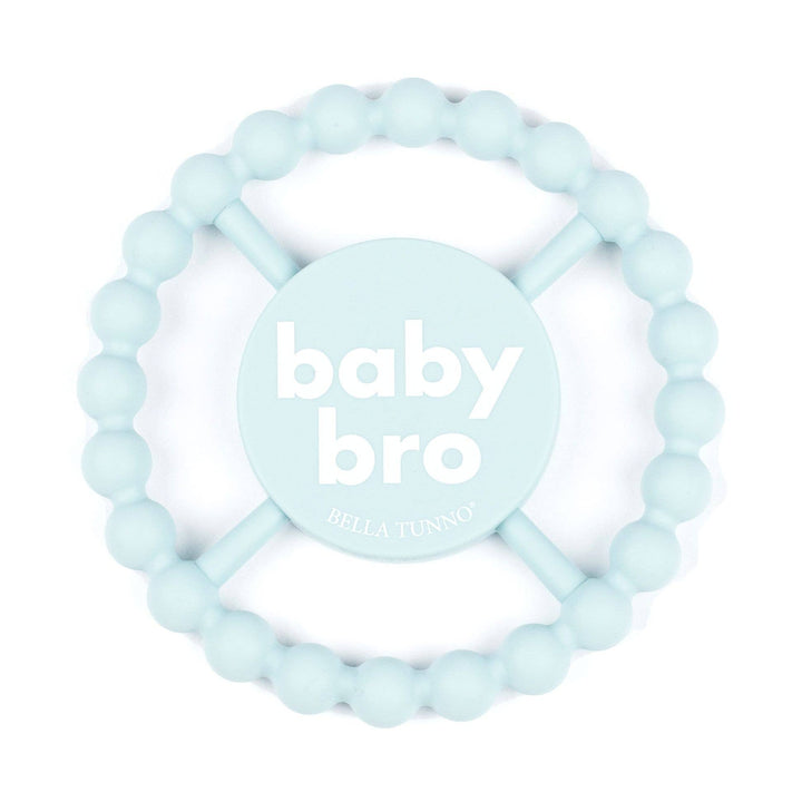 Baby Bella Tunno Happy Teether for infants, soft silicone teething toy with colorful design and easy-grip handle.