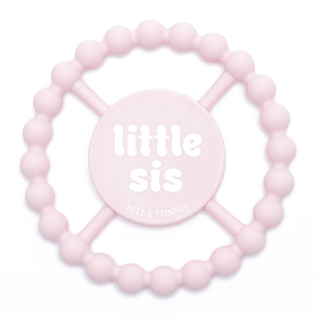 Bella Tunno Little Sis Happy Teether for babies, soft silicone teething toy with colorful design for soothing gums