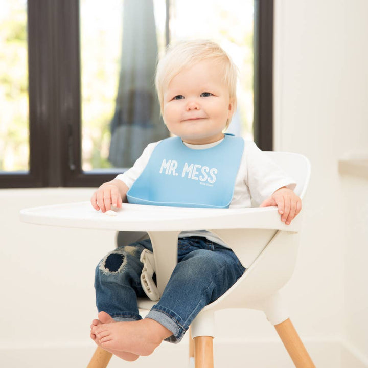 Bella Tunno Mr Mess Wonder Bib for babies, soft and absorbent baby bib with adjustable strap and colorful design.