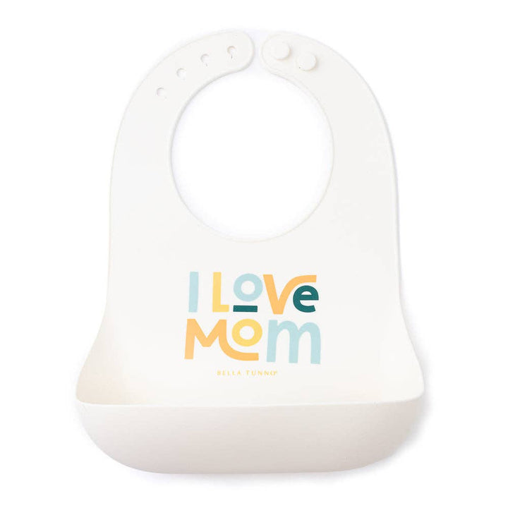 Bella Tunno I Love Mom Wonder Bib for babies, soft and colorful bib with a playful design, ideal for feeding time.