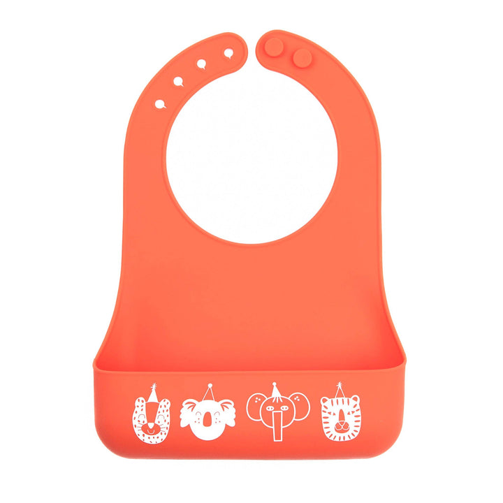 Baby Party Animals Starter Bib by Bella Tunno featuring colorful, soft fabric with playful animal designs for little ones.