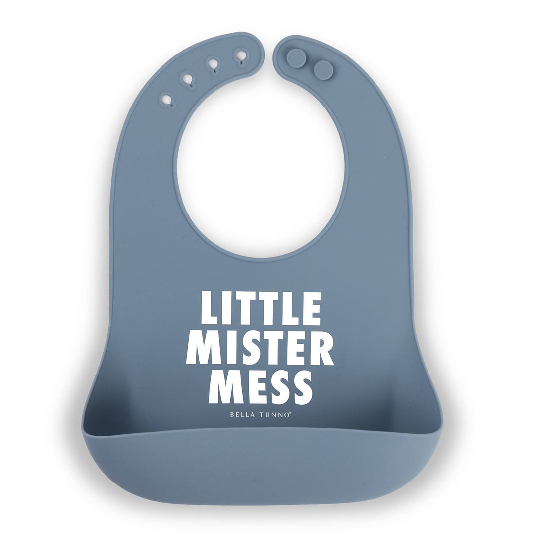 Little Mister Mess Wonder Bib by Bella Tunno, soft and absorbent baby bib with playful design, ideal for messy eating.
