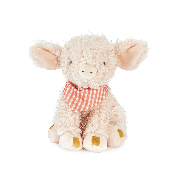 Soft baby Hammie the Pig plush toy by Bunnies by the Bay, featuring pink fur and adorable pig details.