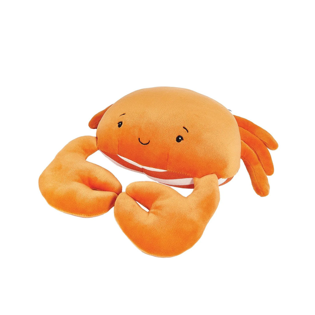 Soft baby Happy Crab plush toy by Bunnies by the Bay, featuring bright red color and adorable crab design for infants.