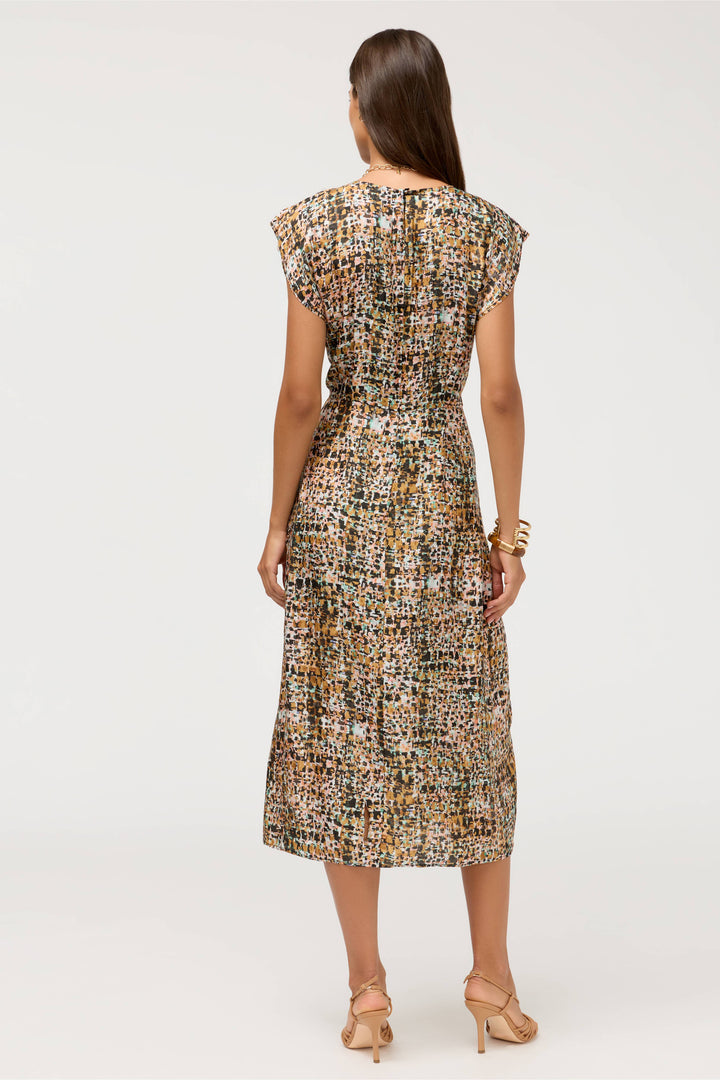 Johnny Was Delcie Fontana midi dress featuring a floral print, flowing fabric, and elegant design for stylish occasions.