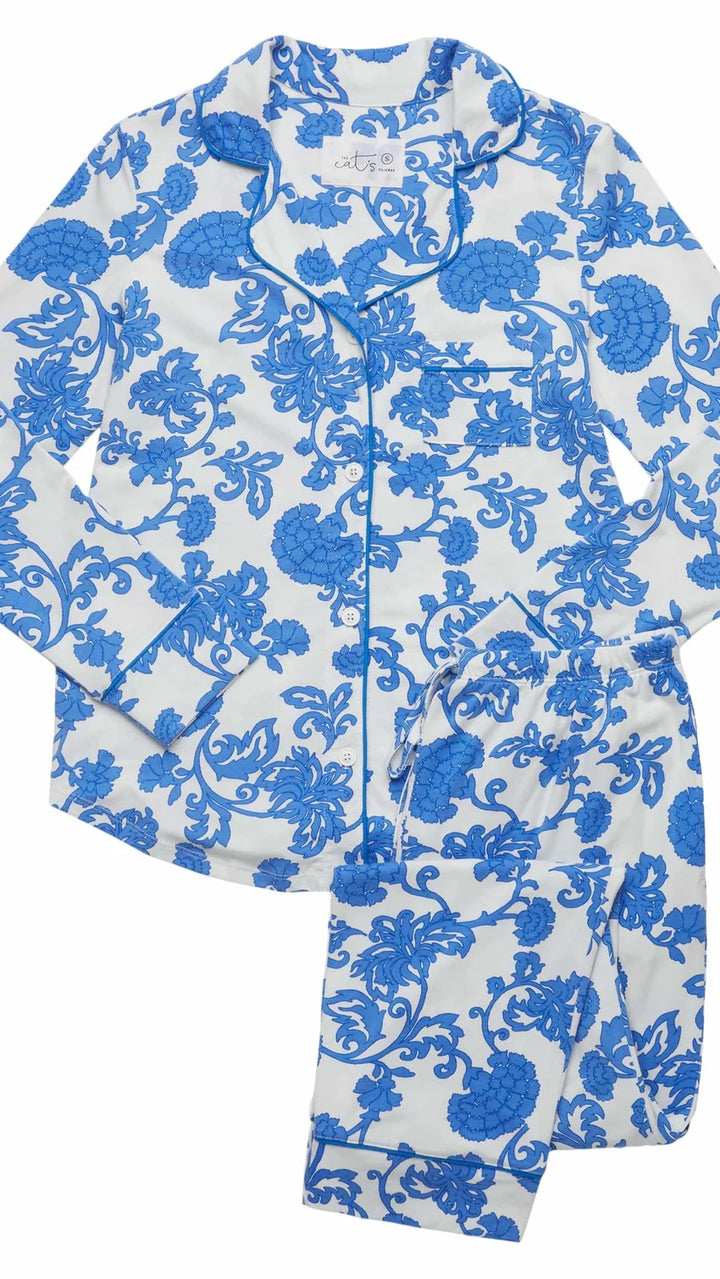 Chrysantheme Knit pajamas accessories by Cat's Pajamas featuring floral pattern and soft knit fabric in a cozy design.