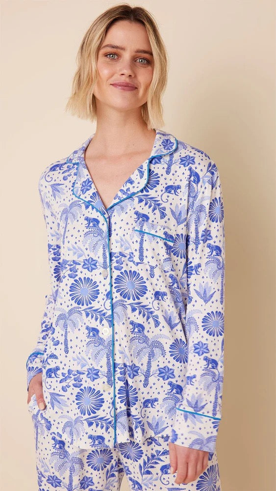 Cat's Pajamas Palerma Knit Pajamas loungewear set featuring cozy, patterned knit fabric and a relaxed fit for comfortable lounging.