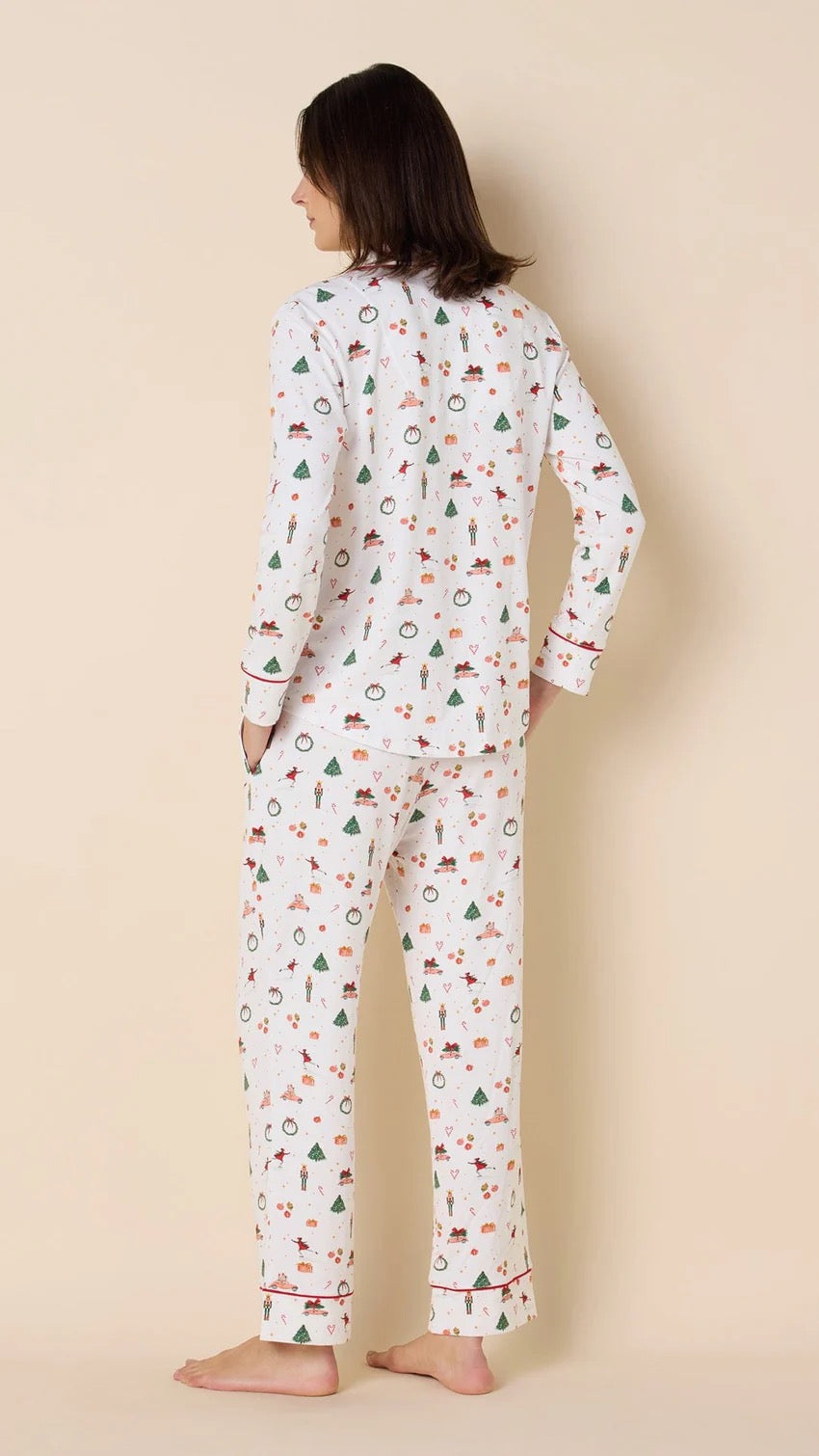 Vintage Christmas pajamas loungewear by Cat's Pajamas, featuring festive holiday print and cozy fabric for seasonal comfort.