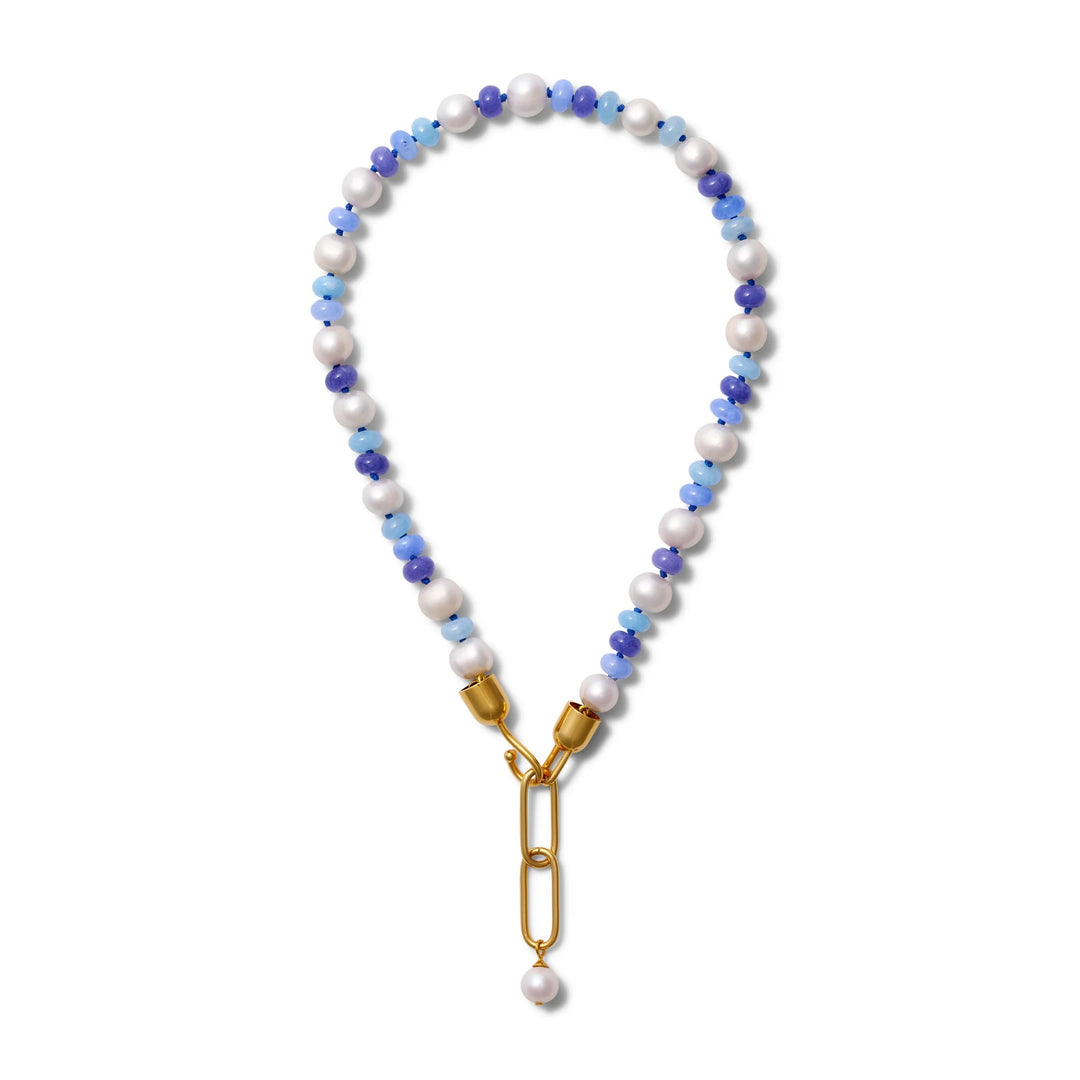 Azure Blue & Pearl Necklace