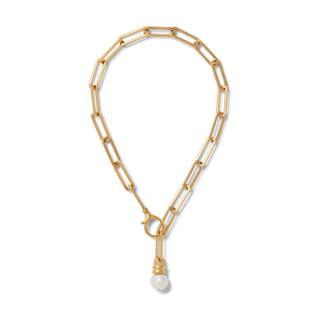 Boxy Link & Pearl Necklace