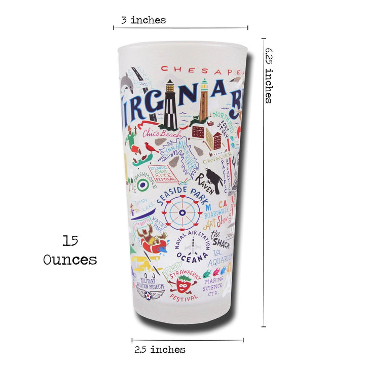 Catstudio Virginia Beach Glass featuring colorful, artistic Virginia Beach scene on a decorative glass piece.