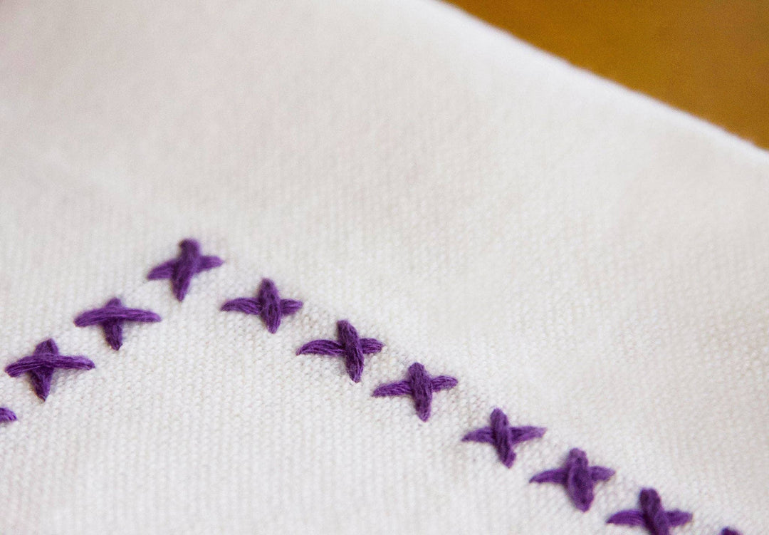 James Madison University home towel by Catstudio featuring the university logo and purple and gold design.