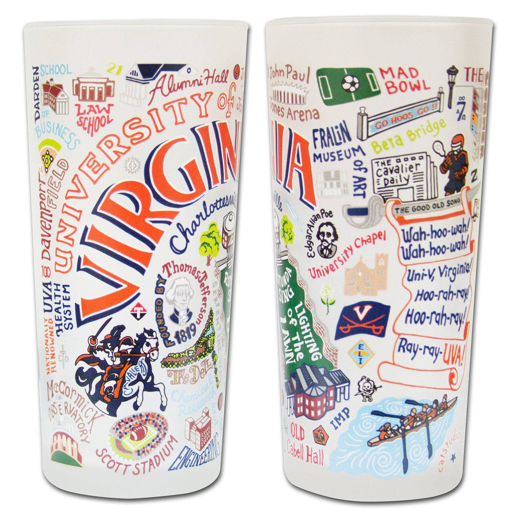Catstudio University of Virginia glass for home use, featuring classic university logo and design, perfect for display or collection.