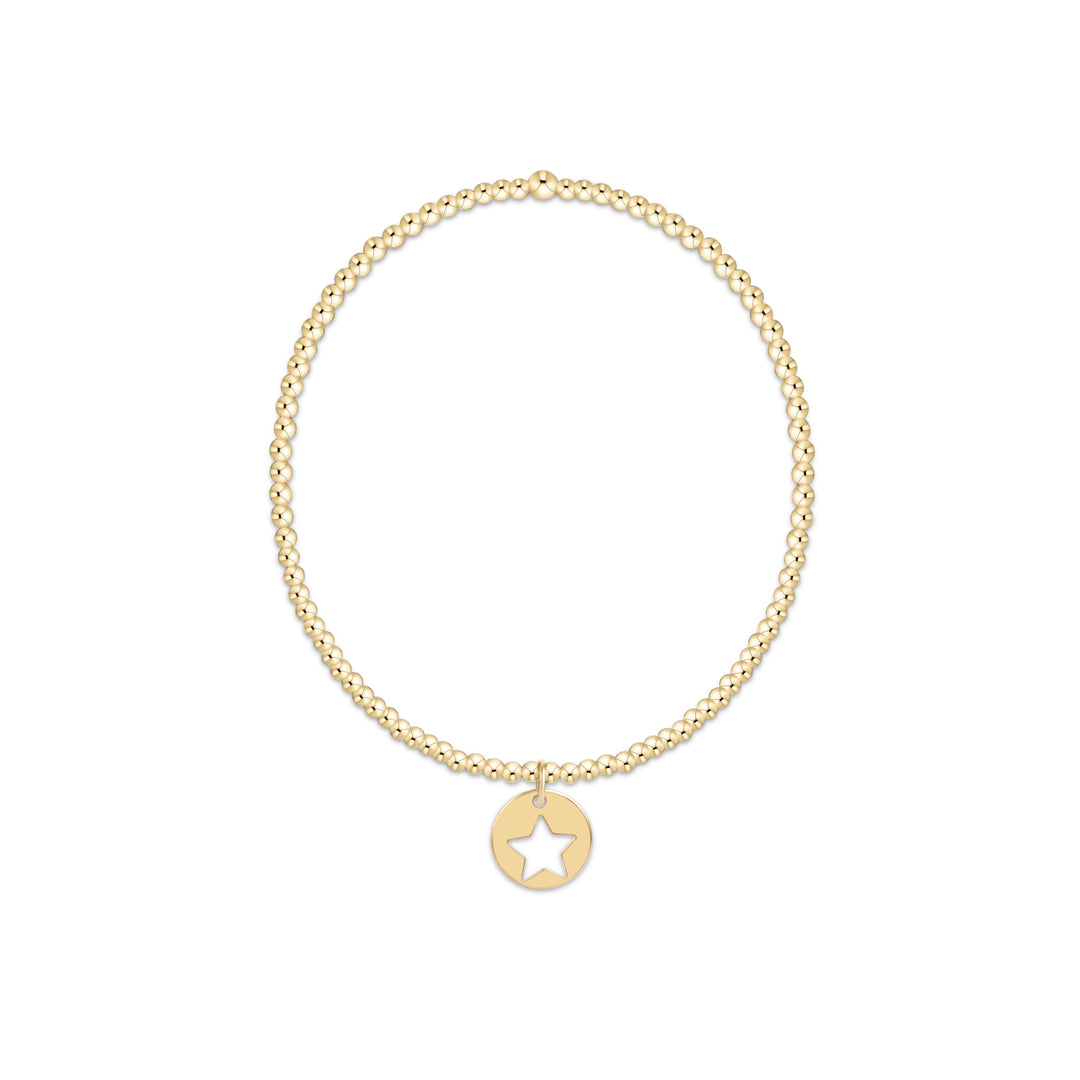 Classic Gold 2mm Bracelet - Star Small Gold Disc