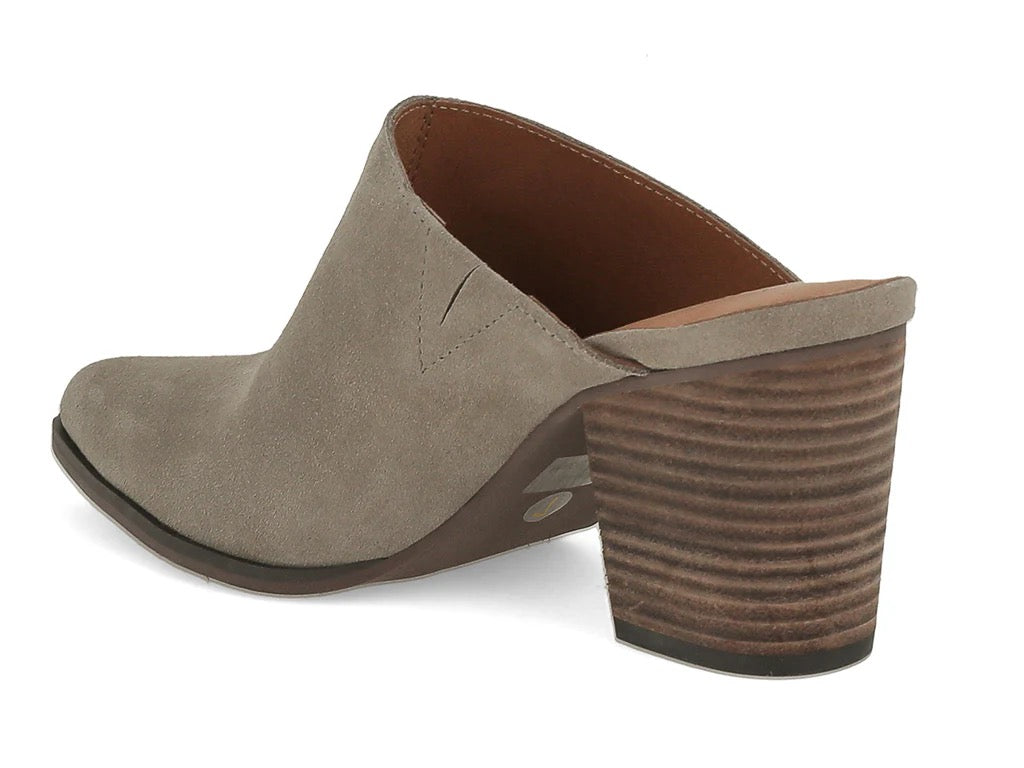 Emery Latte Suede Mule by Chocolat Blu, stylish accessories featuring soft suede material and a sleek slip-on design.