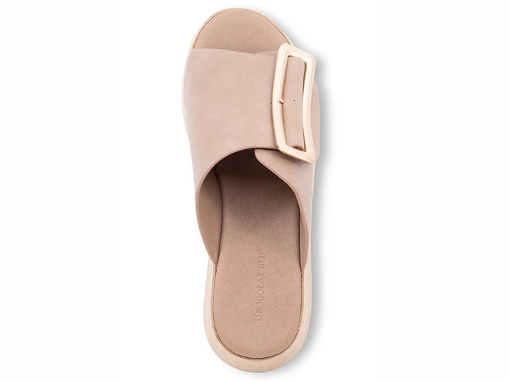 Chocolat Blu Ela Leather Sandal with strappy design and open toe, casual footwear accessory for warm weather.