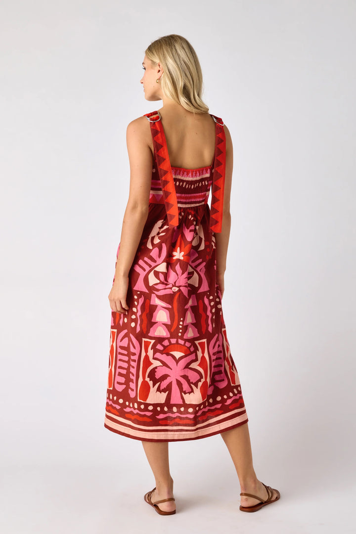 Crosby by Mollie Burch Simpkin dress in Mexico City style with vibrant pattern, flowy fabric, and elegant fit.