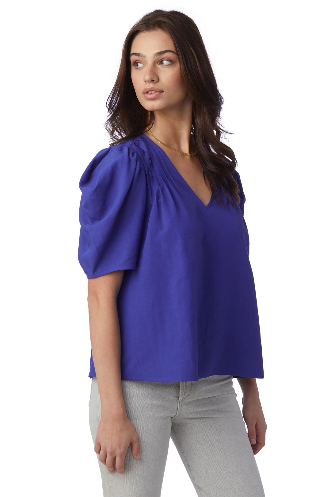 Crosby by Mollie Burch Stetson Top featuring a stylish design, displayed on a hanger with a soft fabric texture and neutral background.