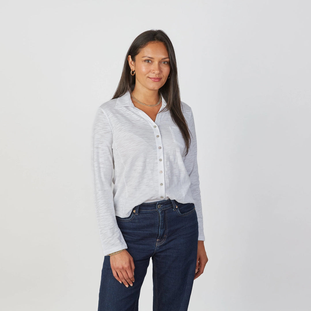 Erin Gray Alex button-down shirt, tops, featuring a classic collar, long sleeves, and a stylish checkered pattern.