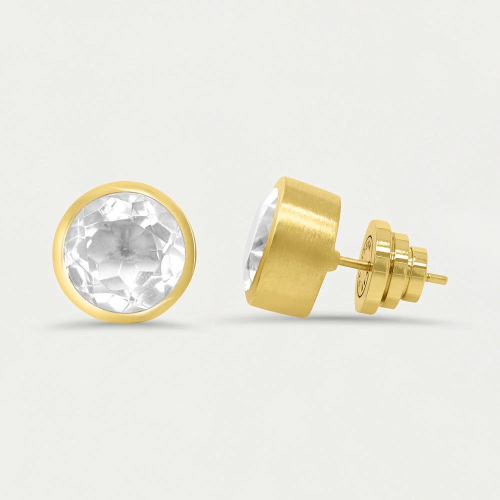 Large Signature Knockout Stud Earring by deaN Davidson, showcasing a bold, minimalist accessory design in shiny metal.