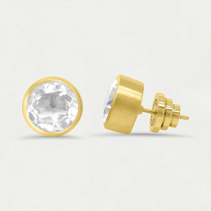 Large Signature Knockout Stud Earring by deaN Davidson, showcasing a bold, minimalist accessory design in shiny metal.