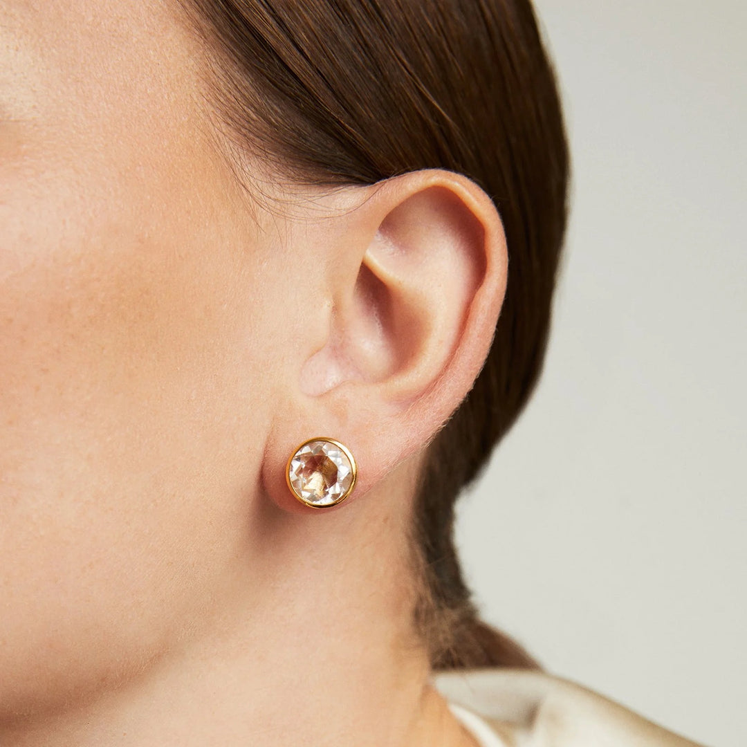 Large deaN Davidson Signature Knockout Stud Earring, stylish accessories with a bold, modern design on a neutral background.