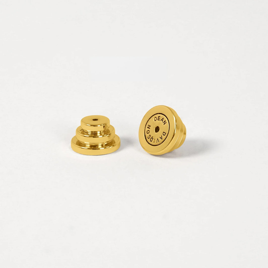 DeaN Davidson Signature Midi Knockout Studs in silver, stylish accessories with geometric design on a white background.