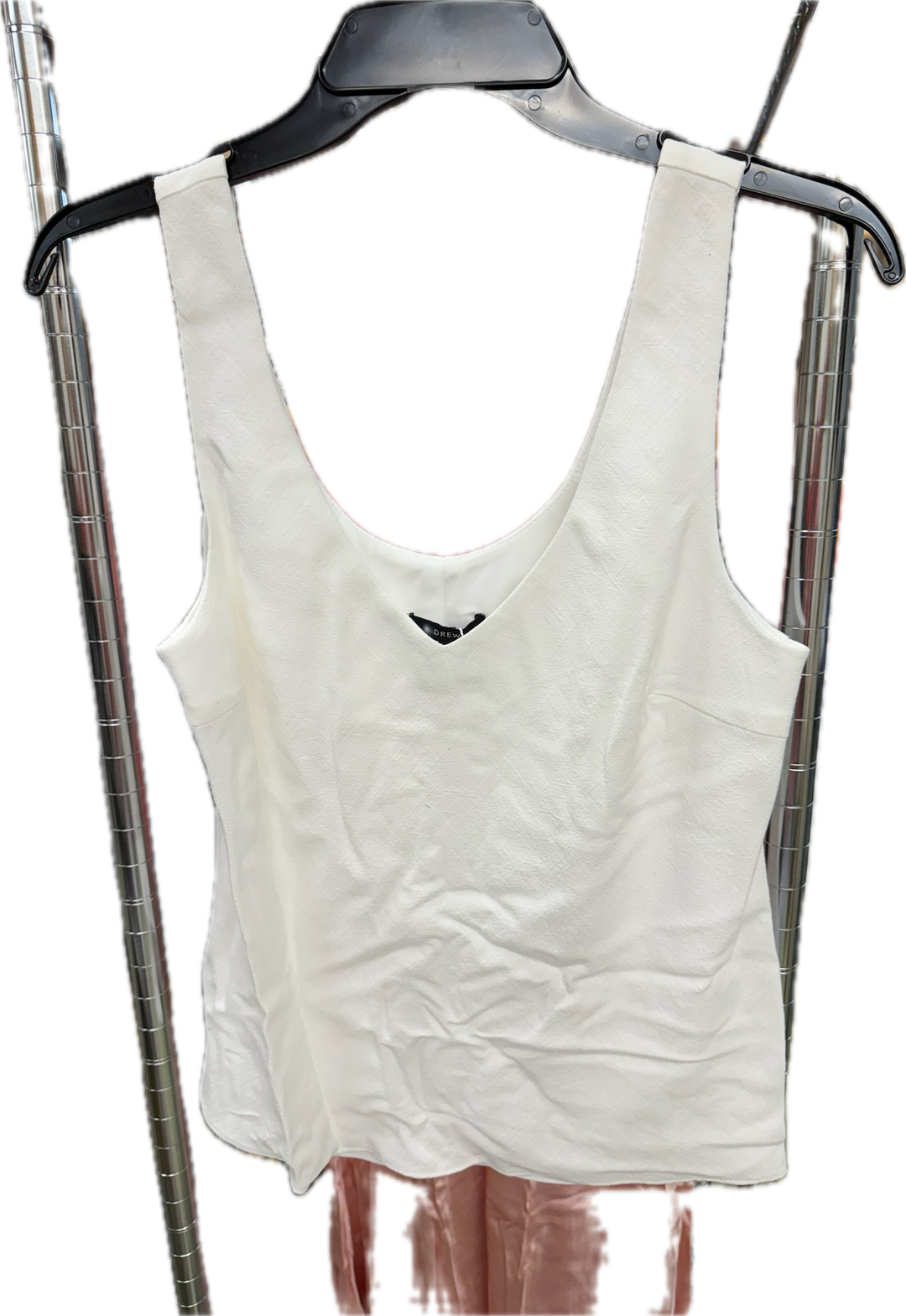 Drew Clothing Perry Ivory Tank top, sleeveless women's tops, soft fabric, relaxed fit, front view with V-neck neckline