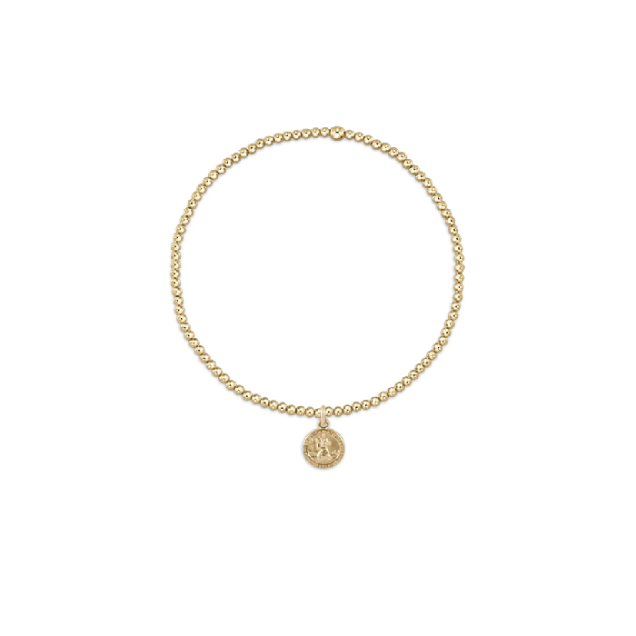 Classic Gold 2mm Bracelet - Protection Small Gold Disc