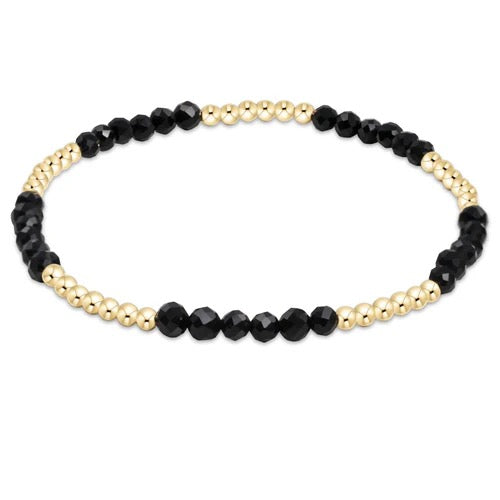 Enewton Blissful Pattern 2.5mm gold bead gemstone bracelet with intricate design, showcasing small gold beads and colorful gemstones.