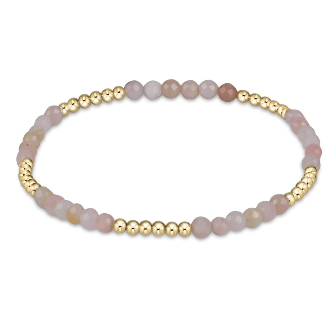 Enewton Blissful Pattern 2.5MM gold bead gemstone bracelet with intricate bead design and vibrant gemstone accents.