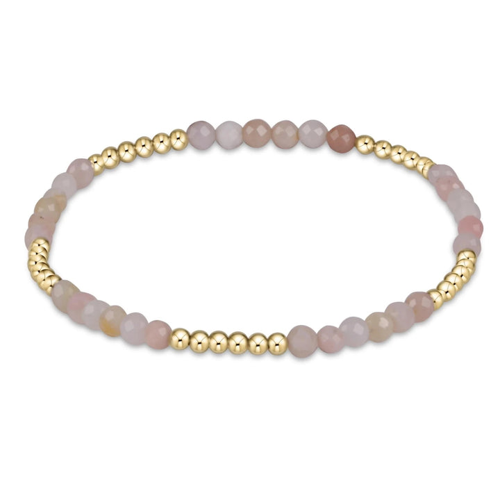 Enewton Blissful Pattern 2.5MM gold bead gemstone bracelet with intricate bead design and vibrant gemstone accents.