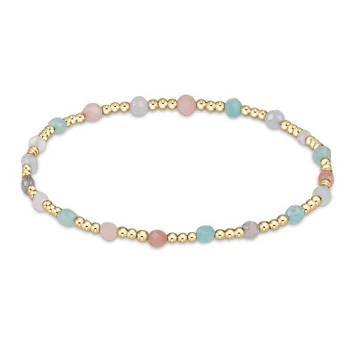 Enewton gemstone gold sincerity pattern 3mm bead bracelet, showcasing a delicate beaded jewelry accessory with gold accents.