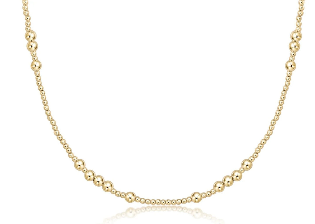 15-inch gold hope necklace with a 4mm choker style, featuring the Unwritten pendant from Enewton accessories collection.