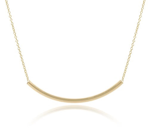 16-inch gold Bliss Bar necklace by Enewton, featuring a sleek, minimalist bar pendant on a delicate chain.