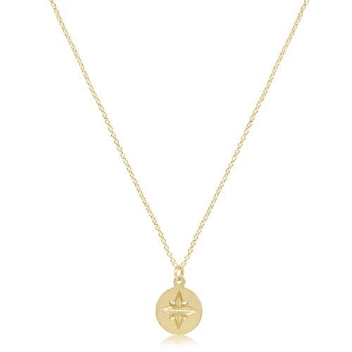 Gold 16-inch necklace with a directional disc pendant by Enewton, showcasing a stylish accessories piece.