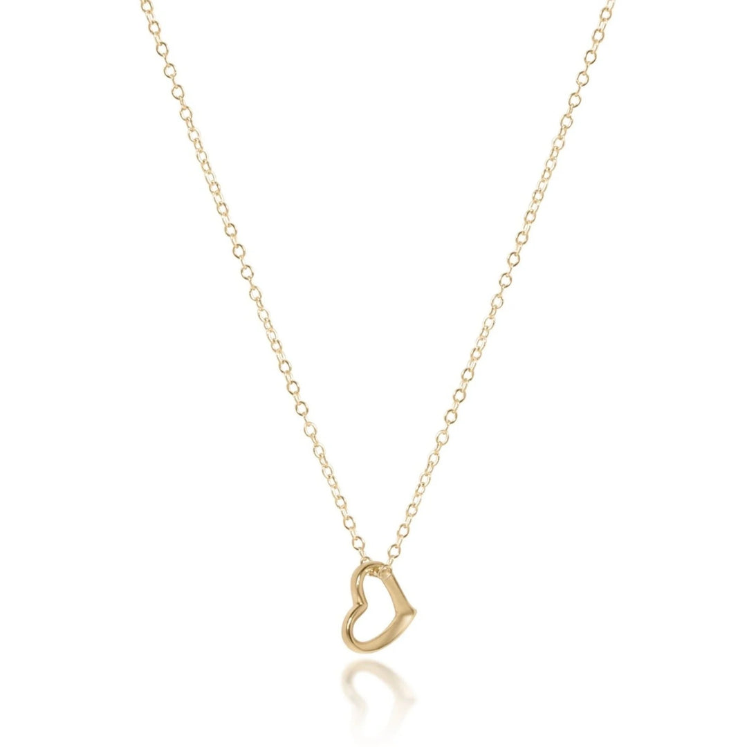 Sterling mixed metal 16-inch necklace with gold love charm, stylish accessory from Enewton featuring a delicate chain.
