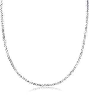 Bright silver 17-inch choker necklace with faceted hematite 2mm beads, stylish accessory by Enewton.