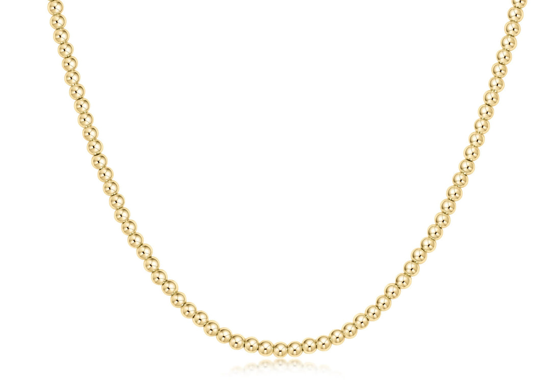 Enewton 17-inch gold choker necklace with 3mm bead design, stylish accessories for a sleek, modern look.