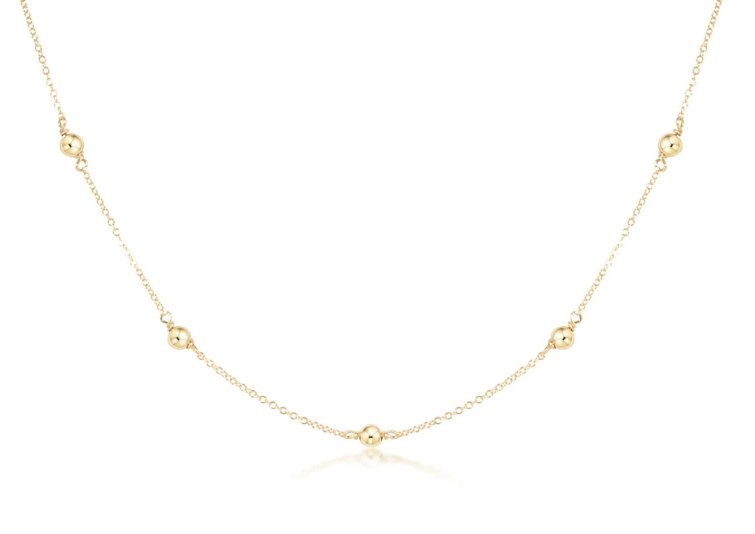 Gold 17-inch choker necklace with 4mm simplicity chain from Enewton, showcasing a sleek and minimalist jewelry accessory.