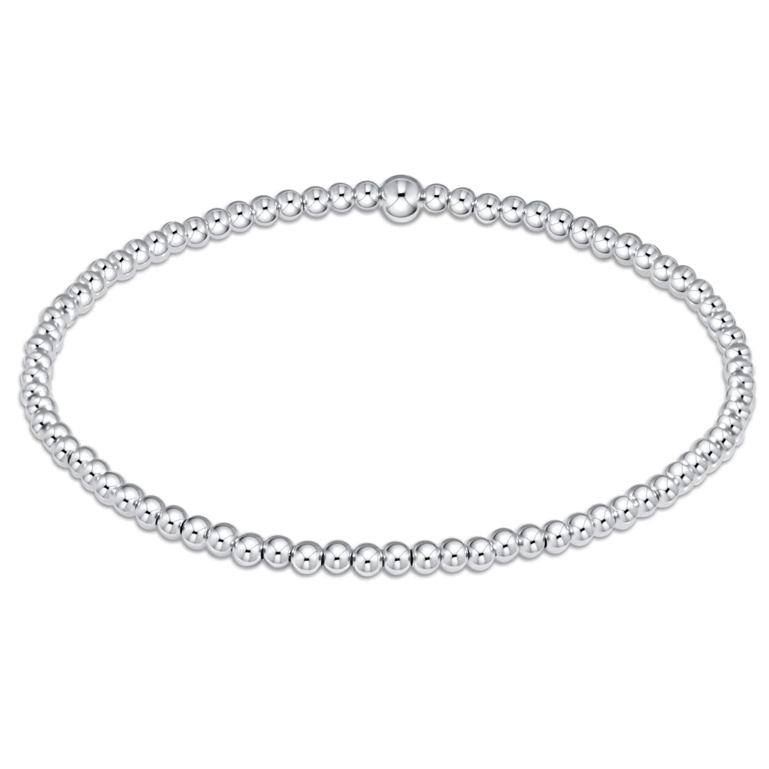 Sterling silver 2.5mm classic bead bracelet from Enewton, showcasing smooth, round beads on a sleek, stylish accessory.