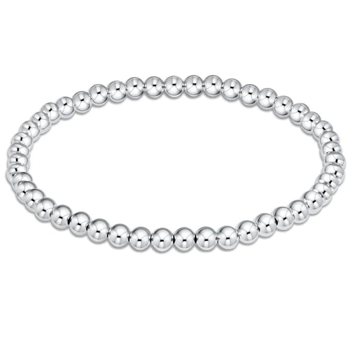 Sterling silver bead bracelet with 4mm classic beads, stylish accessories by Enewton, featuring a sleek, polished design.