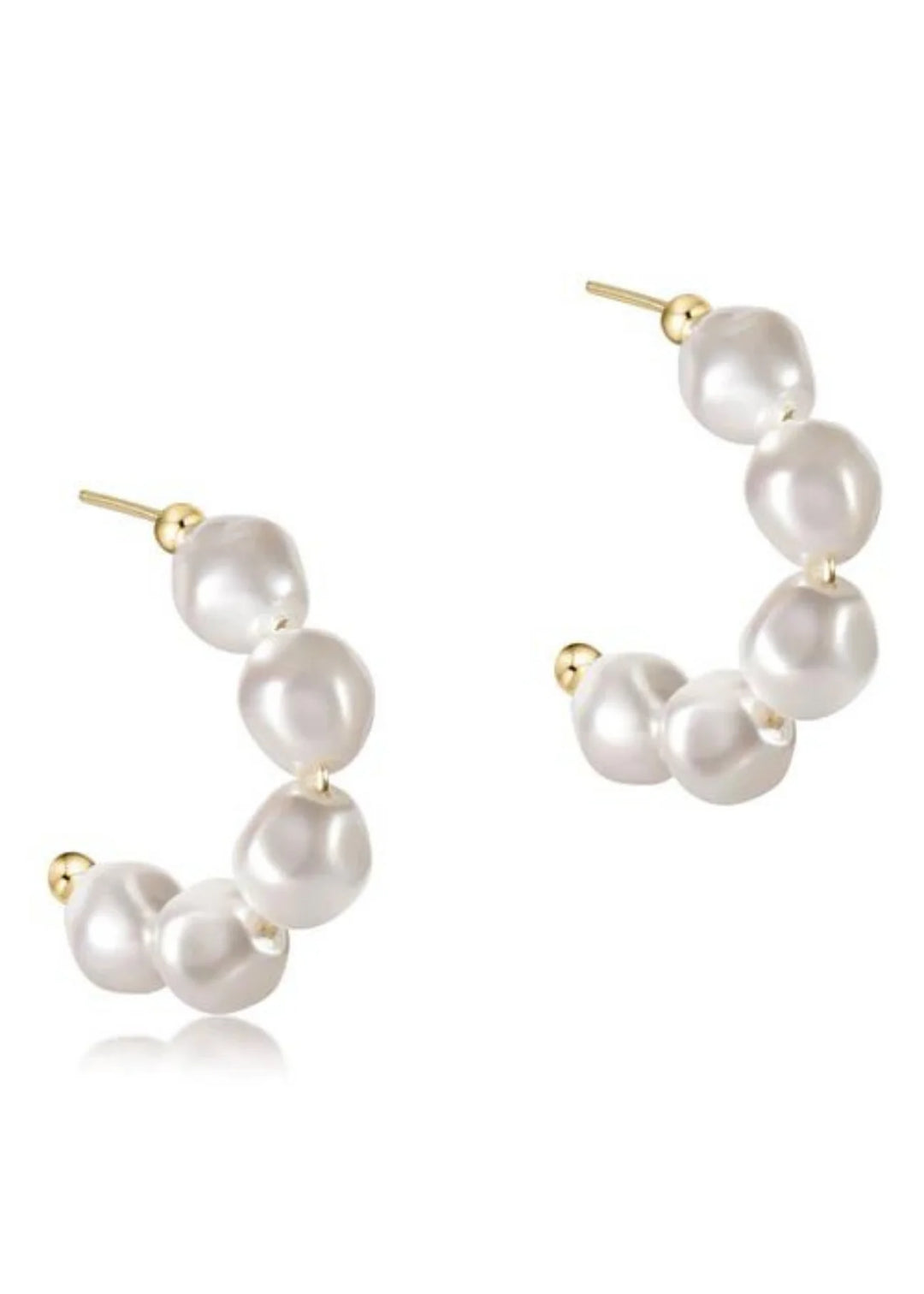 Enewton Admire Pearl Hoop Earrings, 1-inch post, elegant accessories featuring classic pearl design and silver hoops.
