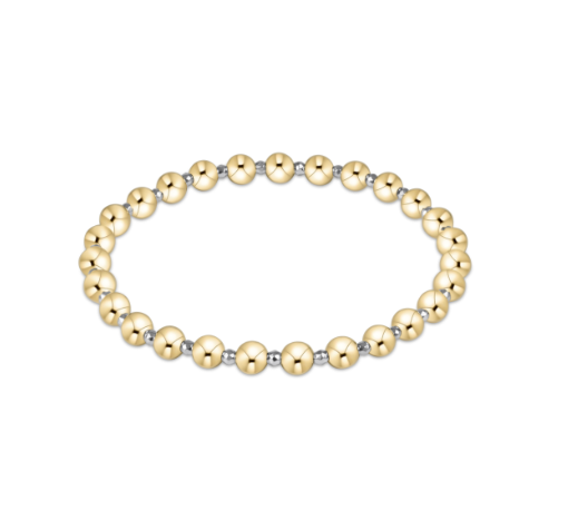 Bright silver hematite beaded bracelet with faceted 5mm beads featuring a grateful pattern, from Enewton accessories collection.